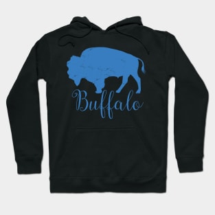 Buffalo New York WNY 716 BuffaLove Pattern Black, White, Blue Hoodie